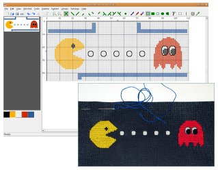 Pacman pattern and KXStitch screenshot