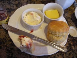 Scones with cream and jam